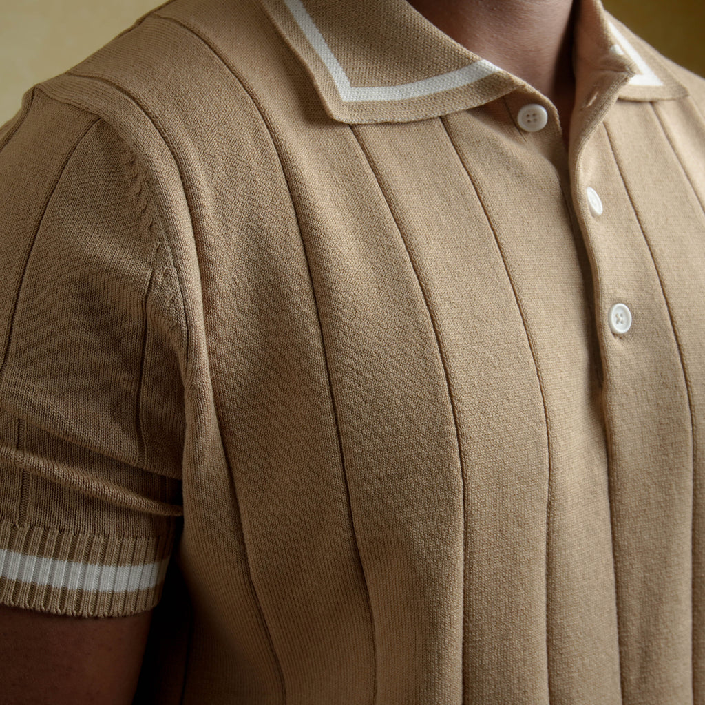 Knit polo - Beige