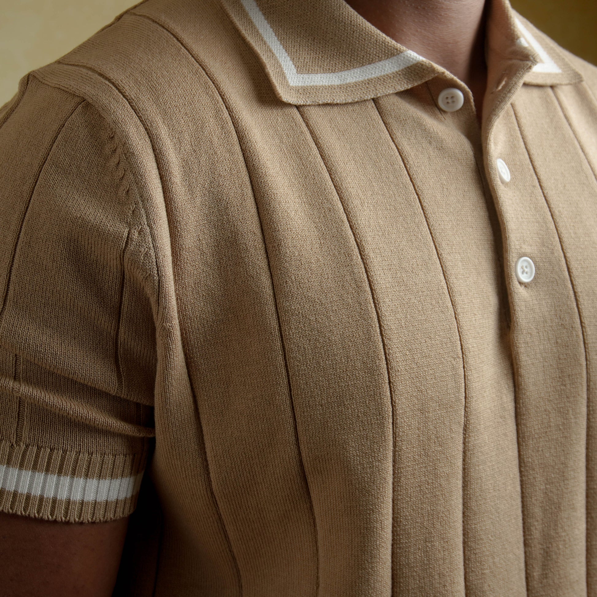Knit polo - Beige
