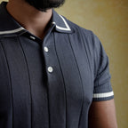 Knit polo - Matt Indigo