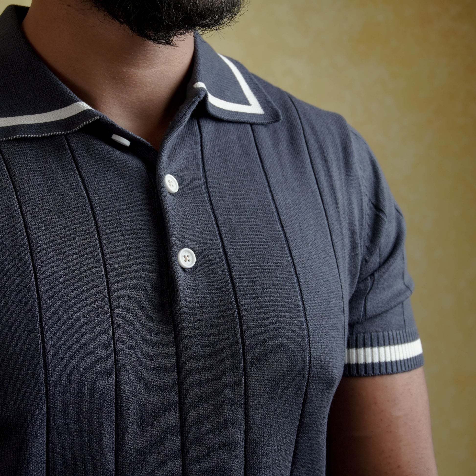 Knit polo - Matt Indigo