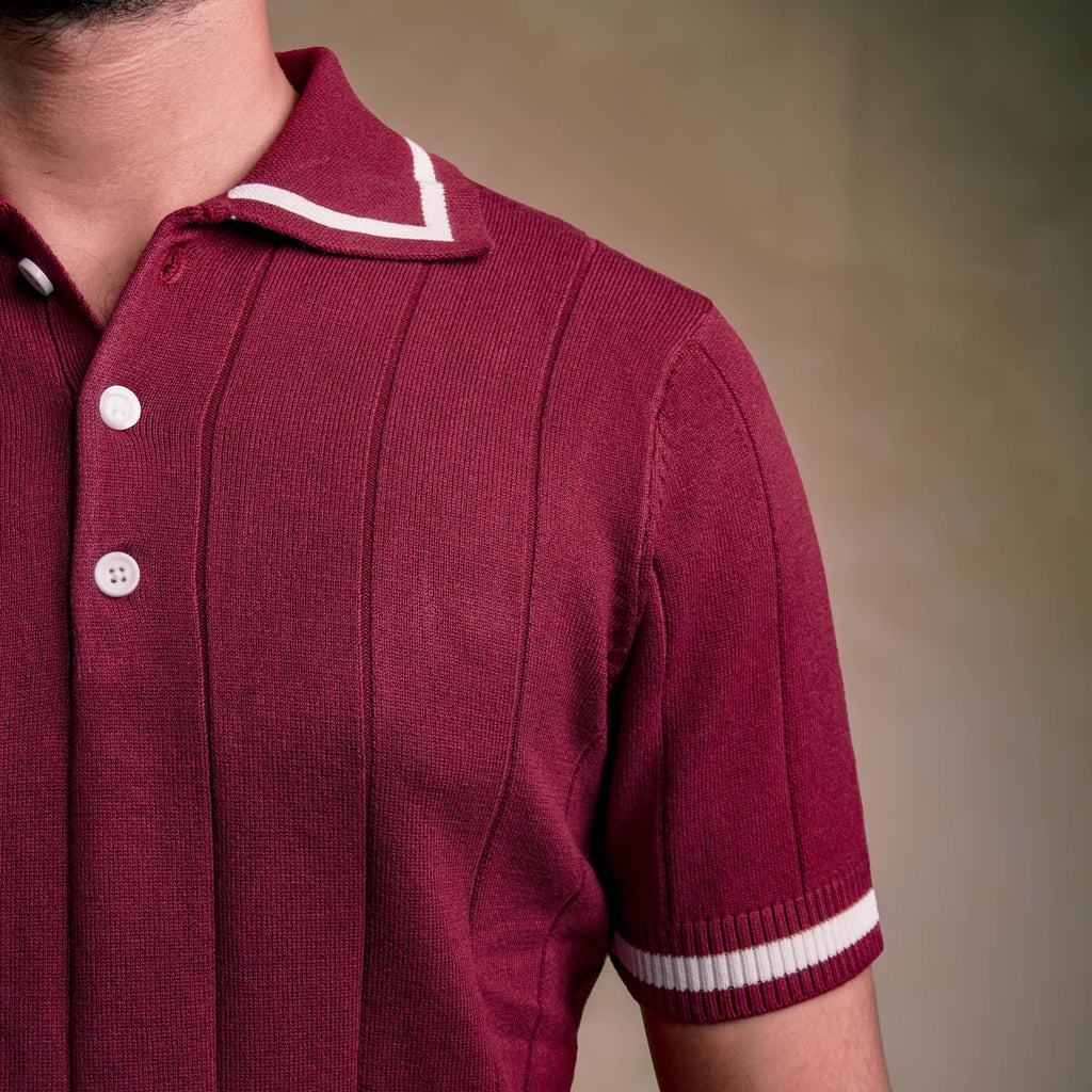 Knit polo - Burgunddy