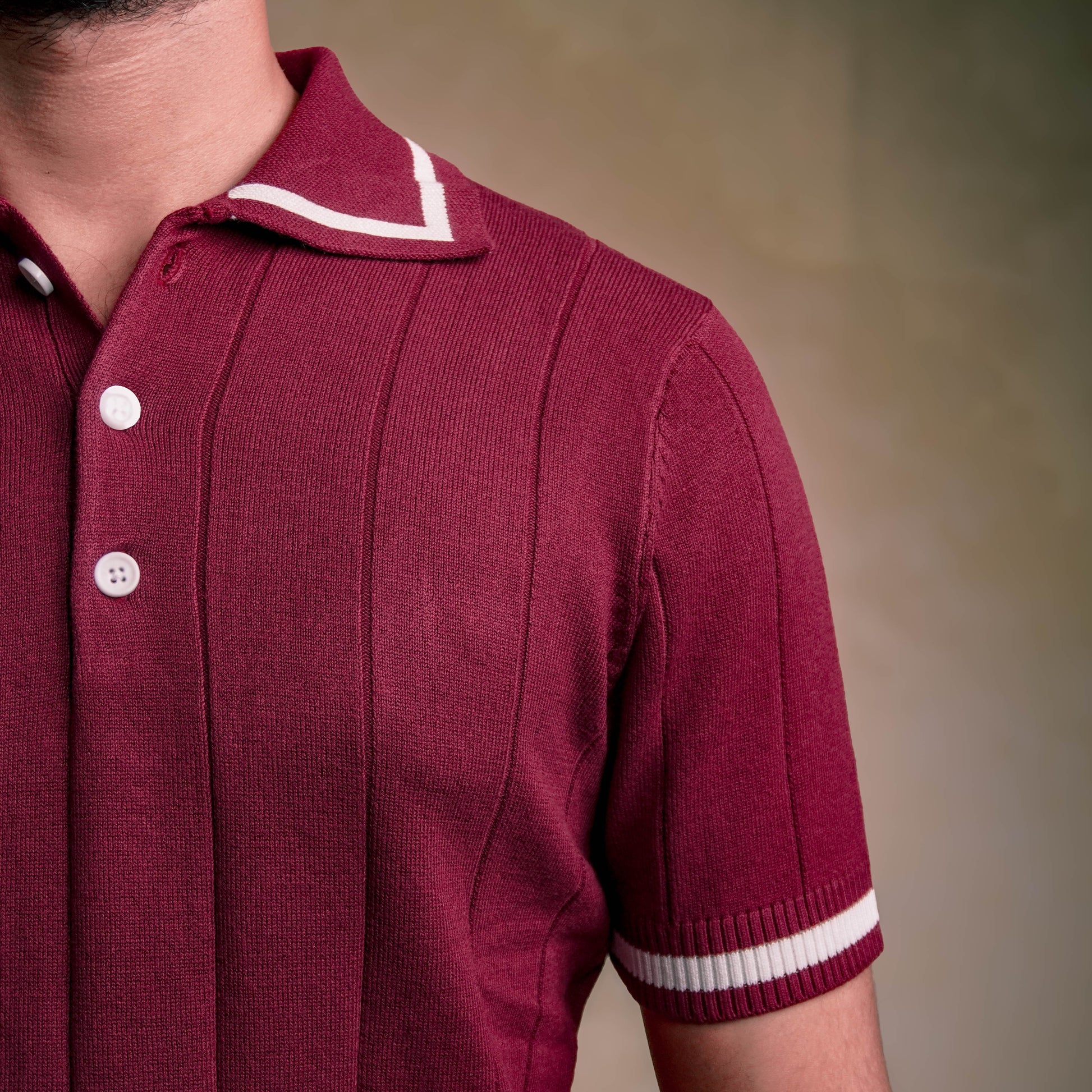 Knit polo - Burgunddy