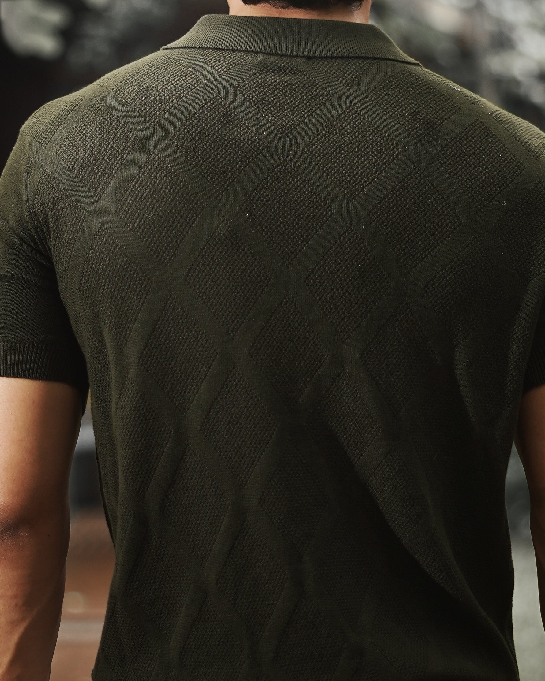 Textured Knit Polo | Hunter Green