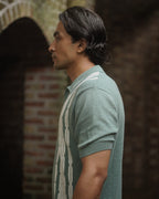 Chain link knit polo | Sage