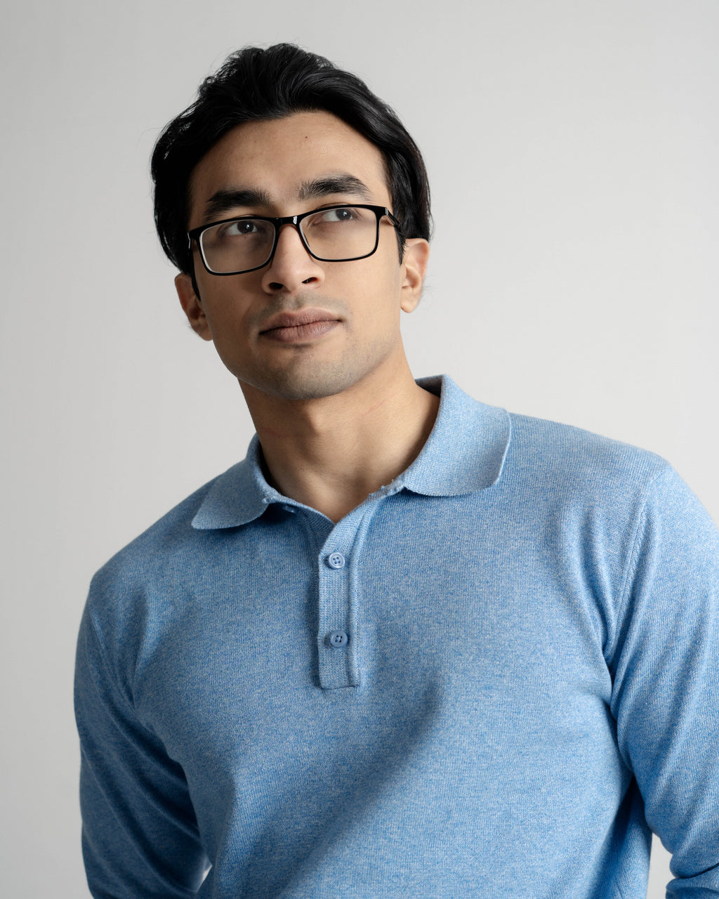 Buttoned Knit Polo - full sleeve