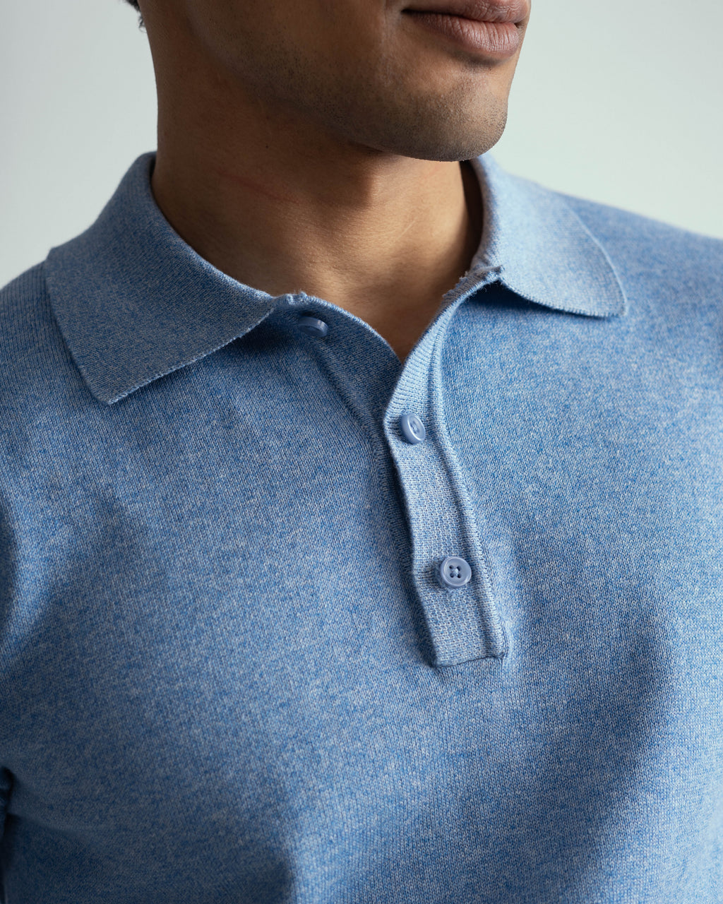 Buttoned Knit Polo - full sleeve