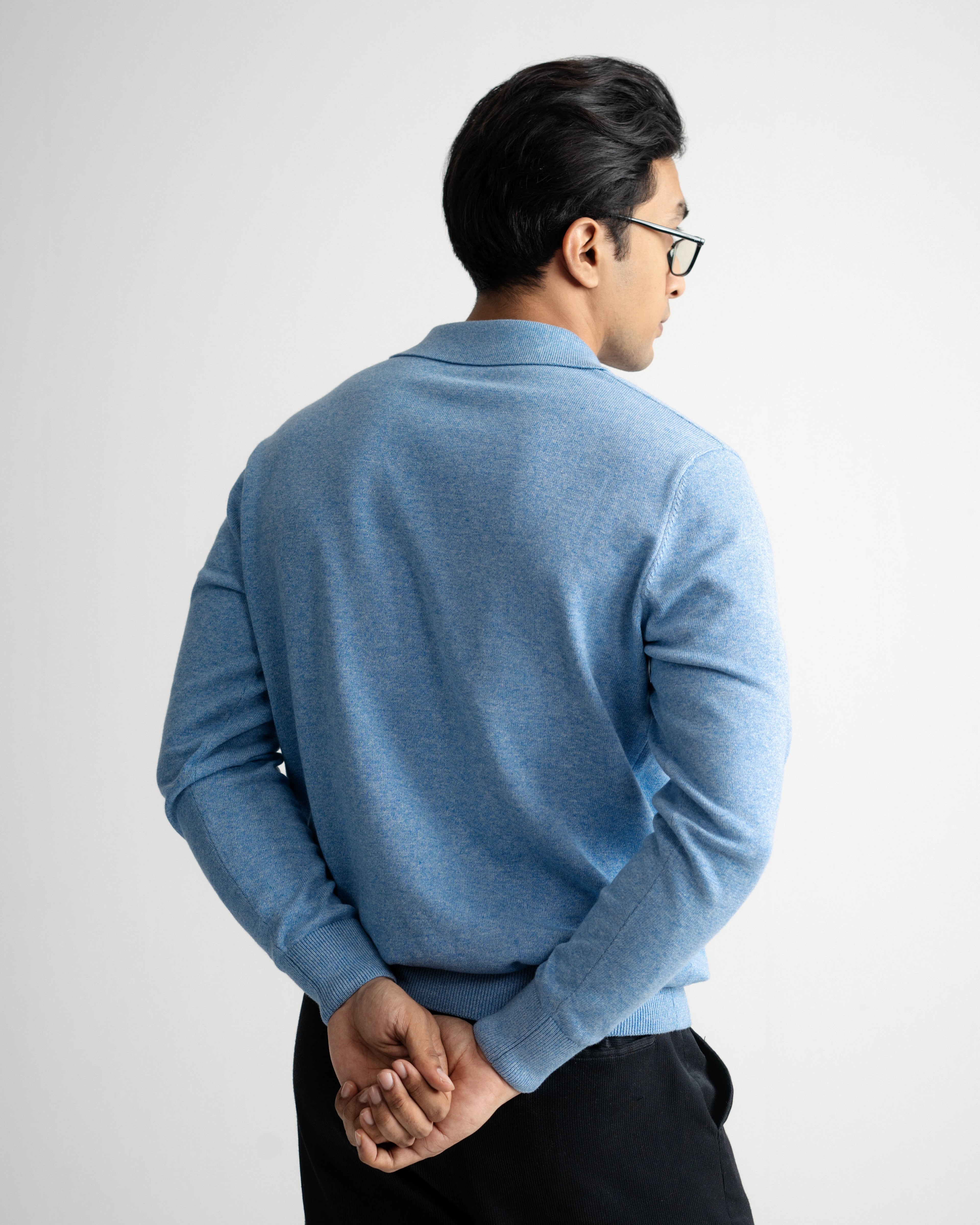 Buttoned Knit Polo - full sleeve