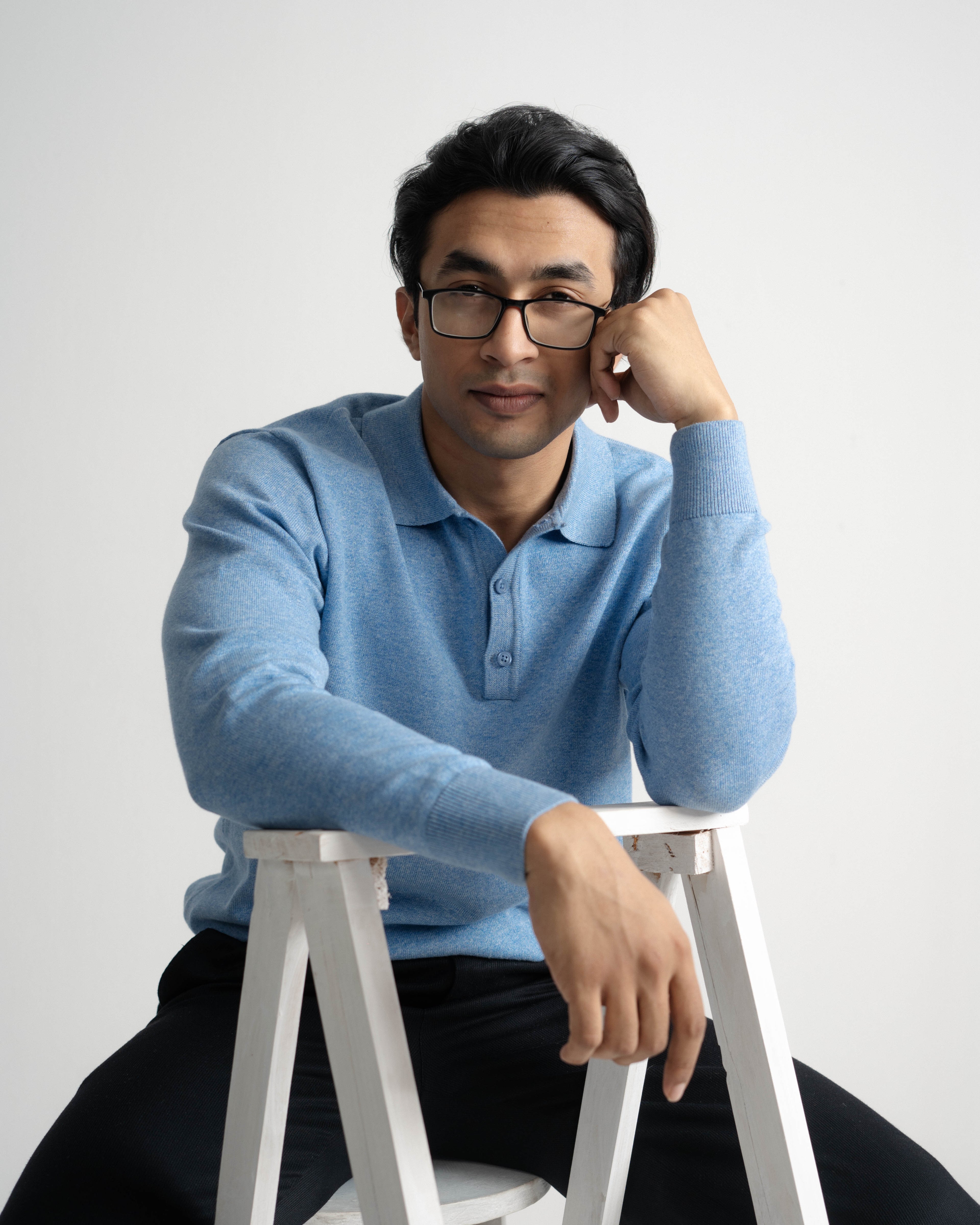 Buttoned Knit Polo - full sleeve