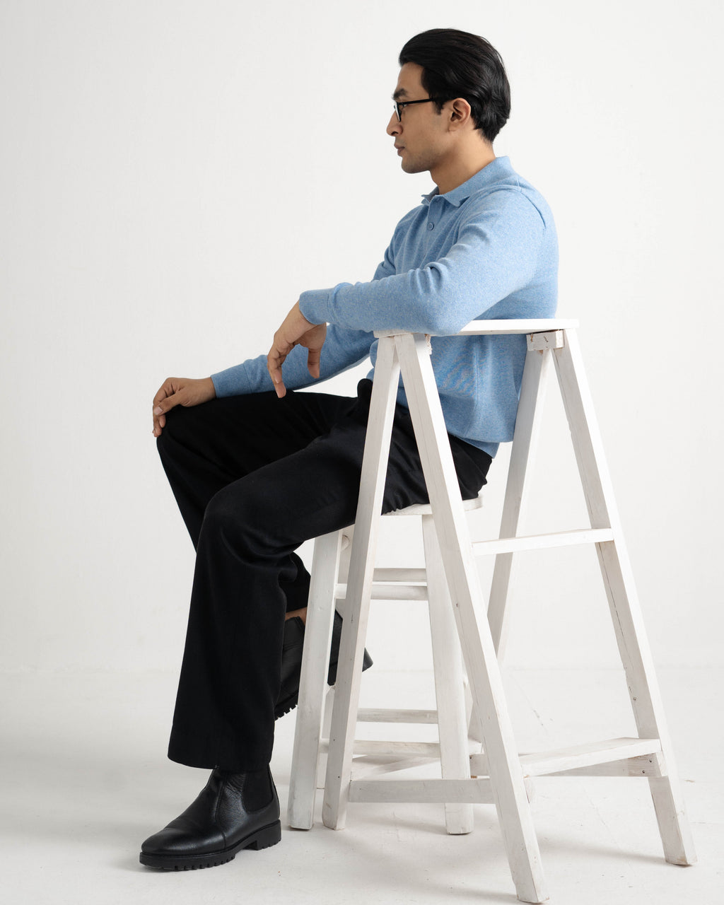 Buttoned Knit Polo - full sleeve