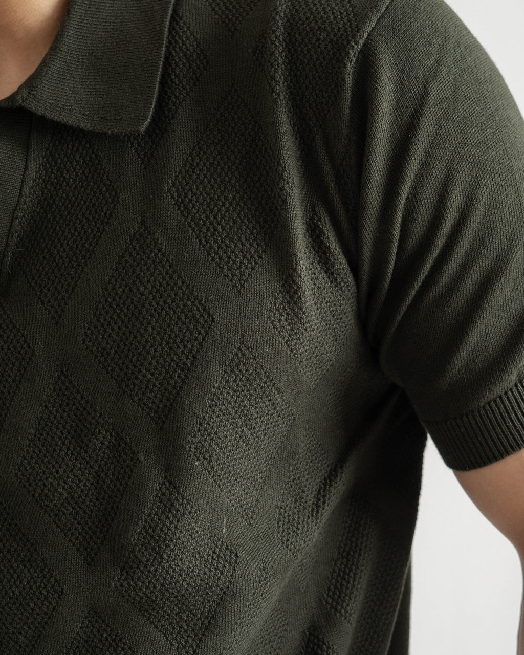 Textured Knit Polo | Hunter Green