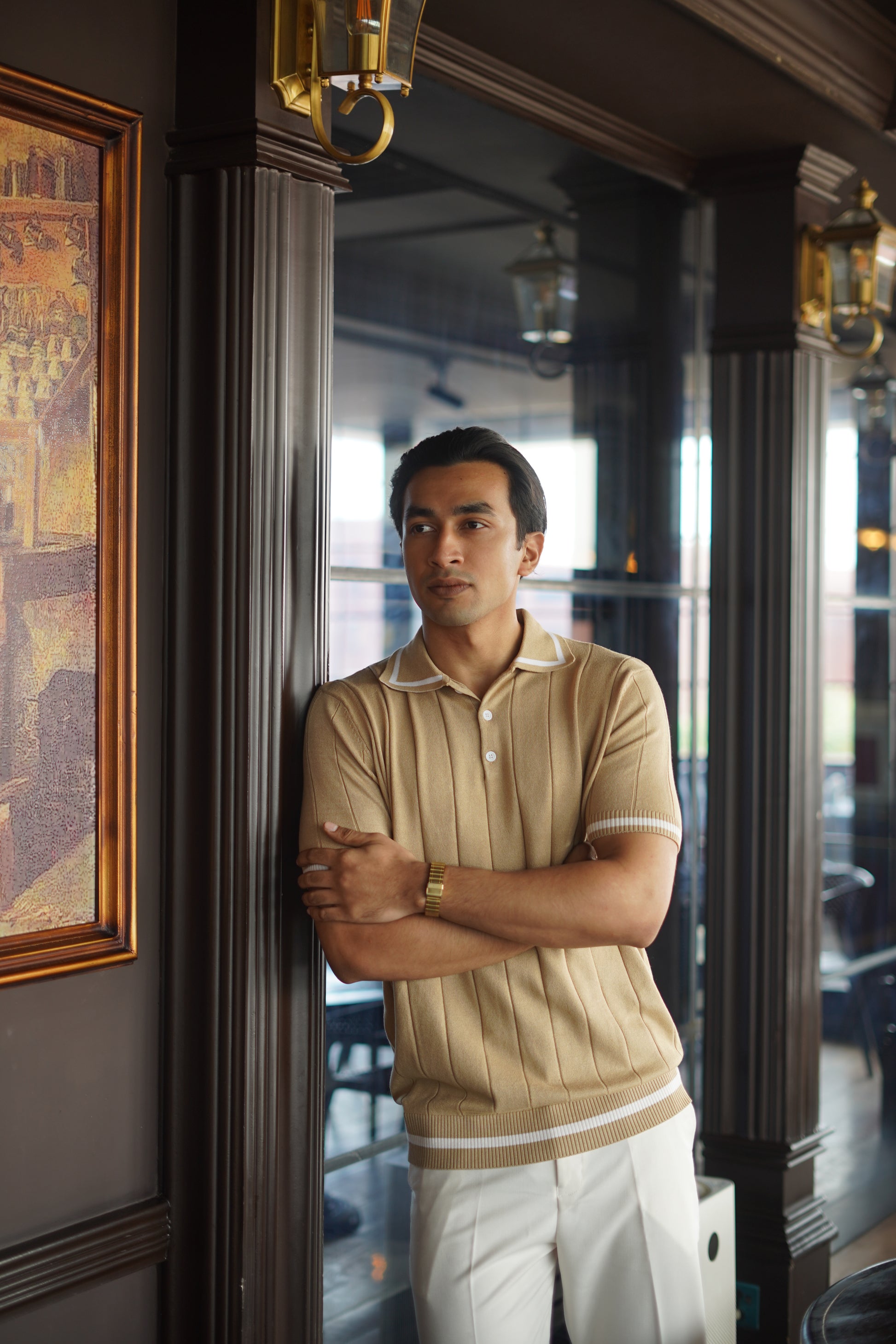 Knit polo - Beige