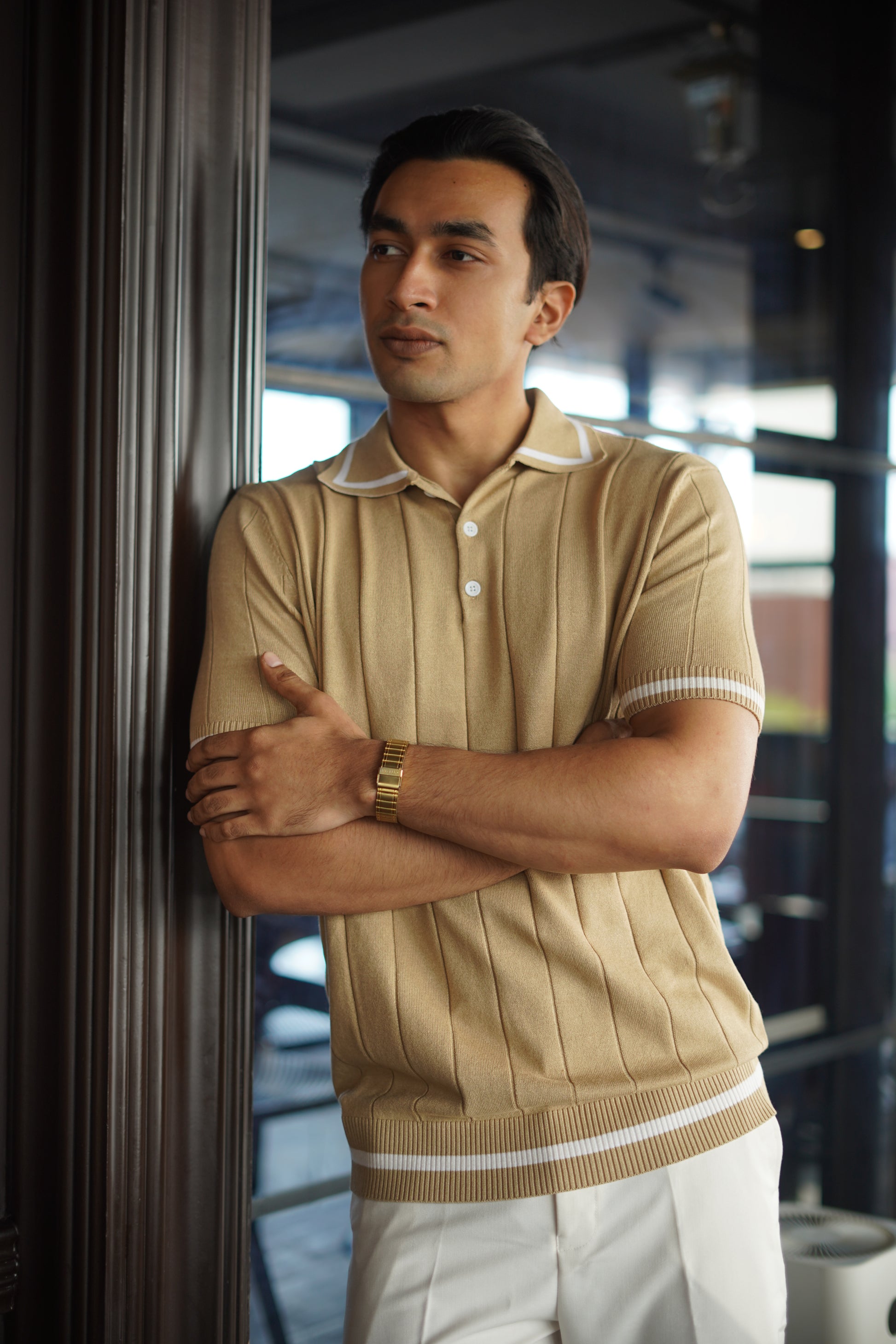 Knit polo - Beige