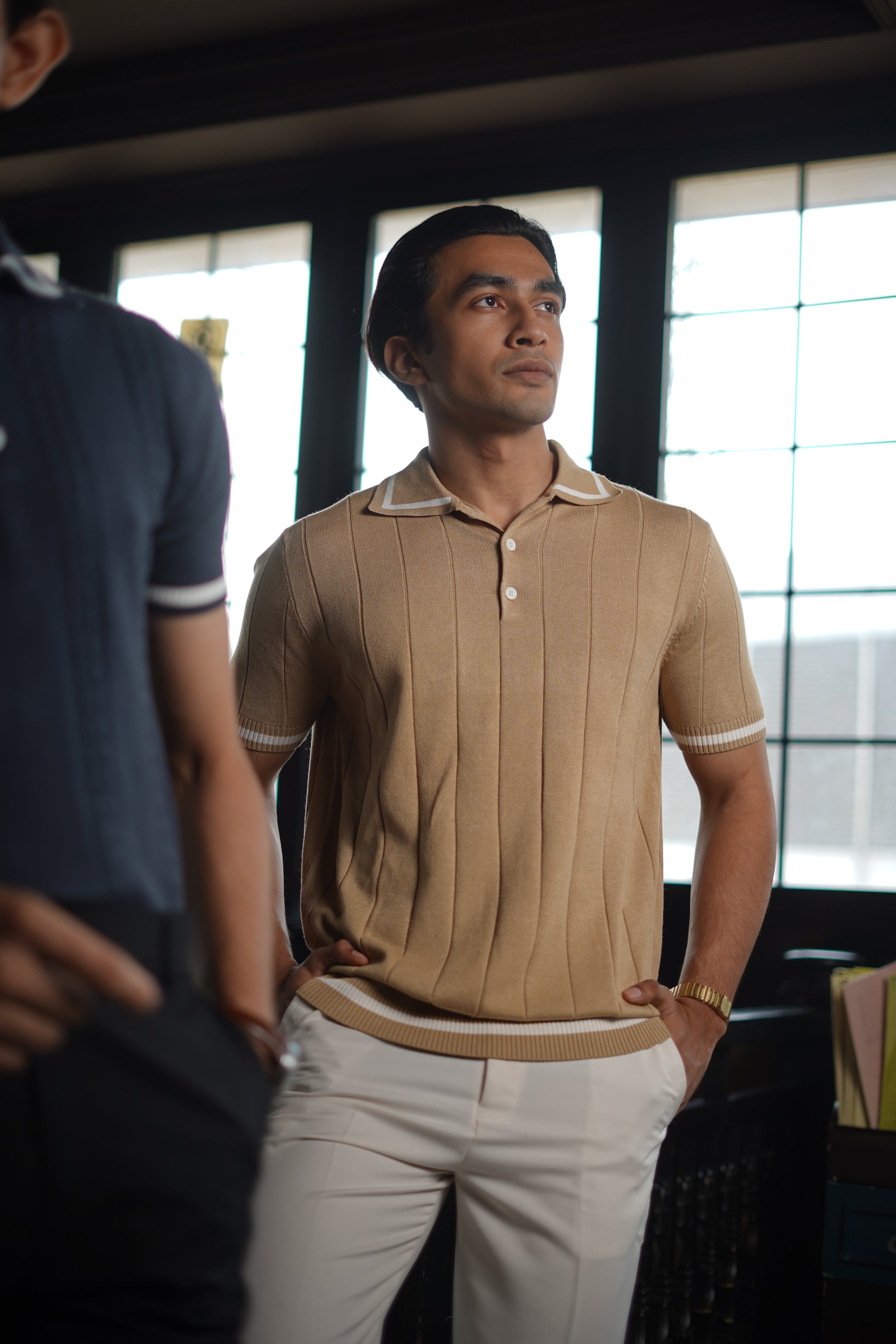 Knit polo - Beige