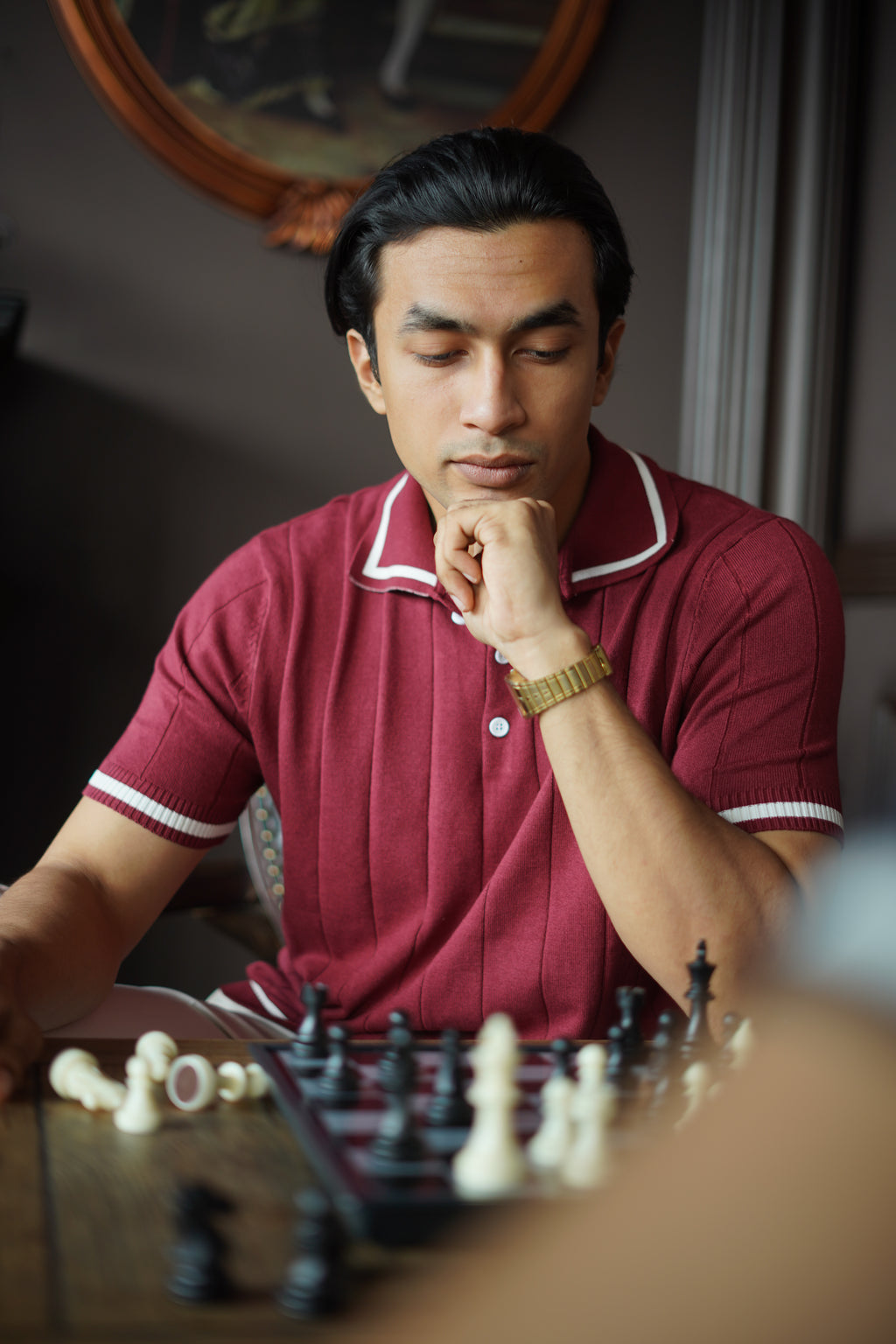 Knit polo - Burgunddy