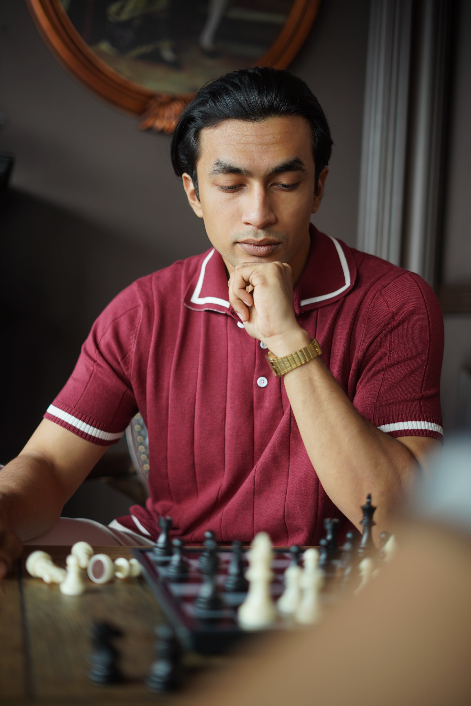 Knit polo - Burgunddy