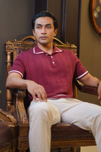Knit polo - Burgunddy