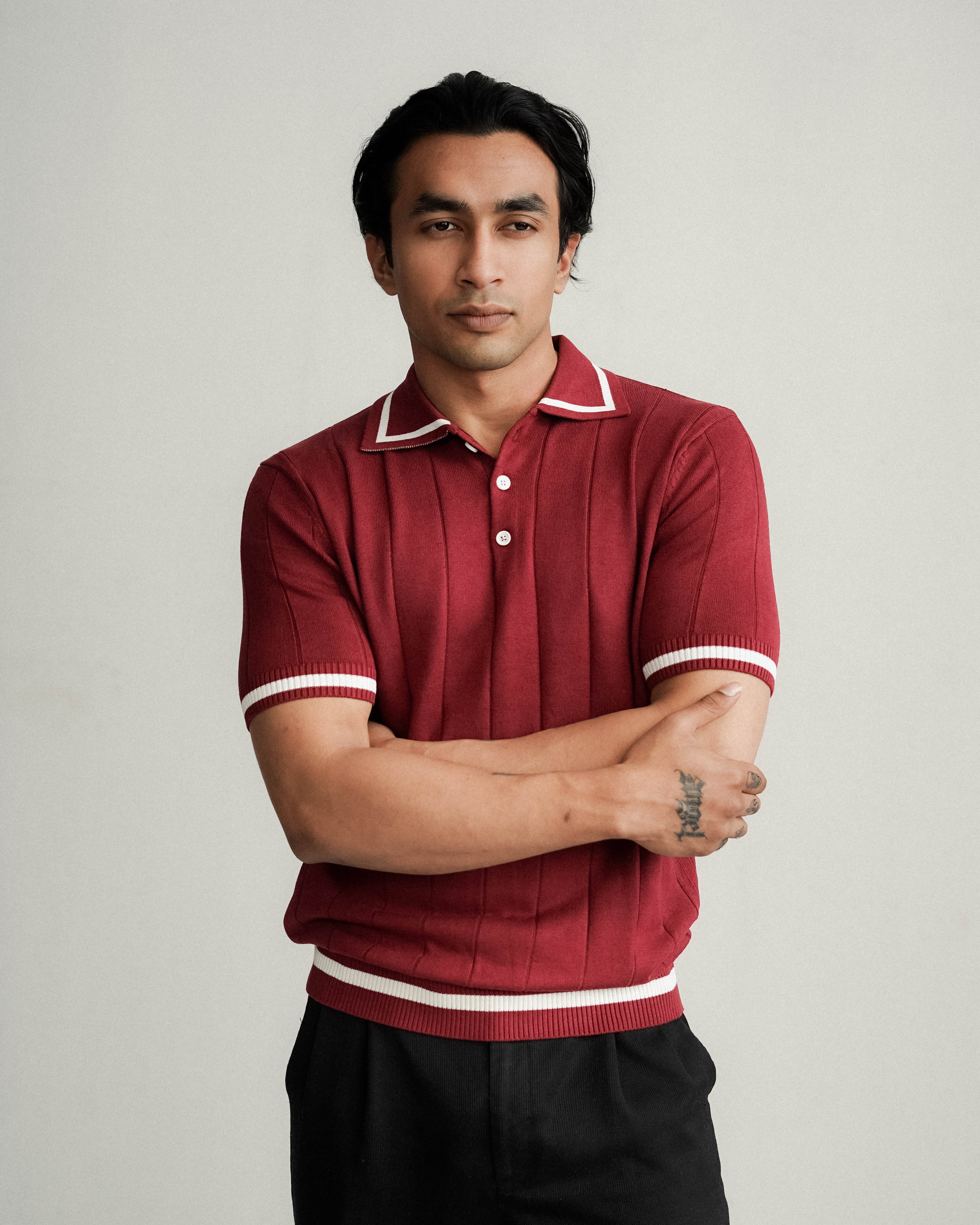 Knit polo - Burgunddy