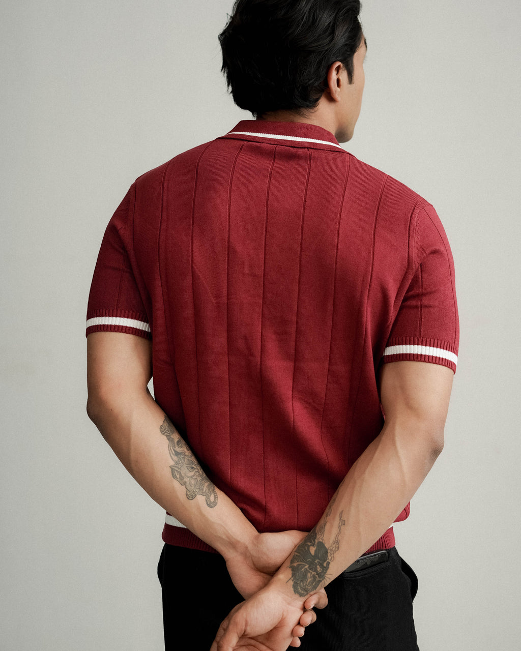 Knit polo - Burgunddy