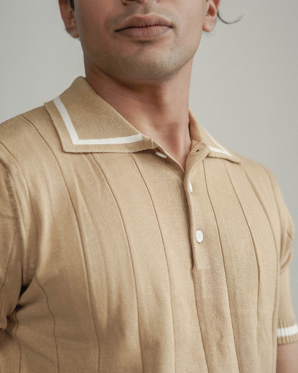 Knit polo - Beige