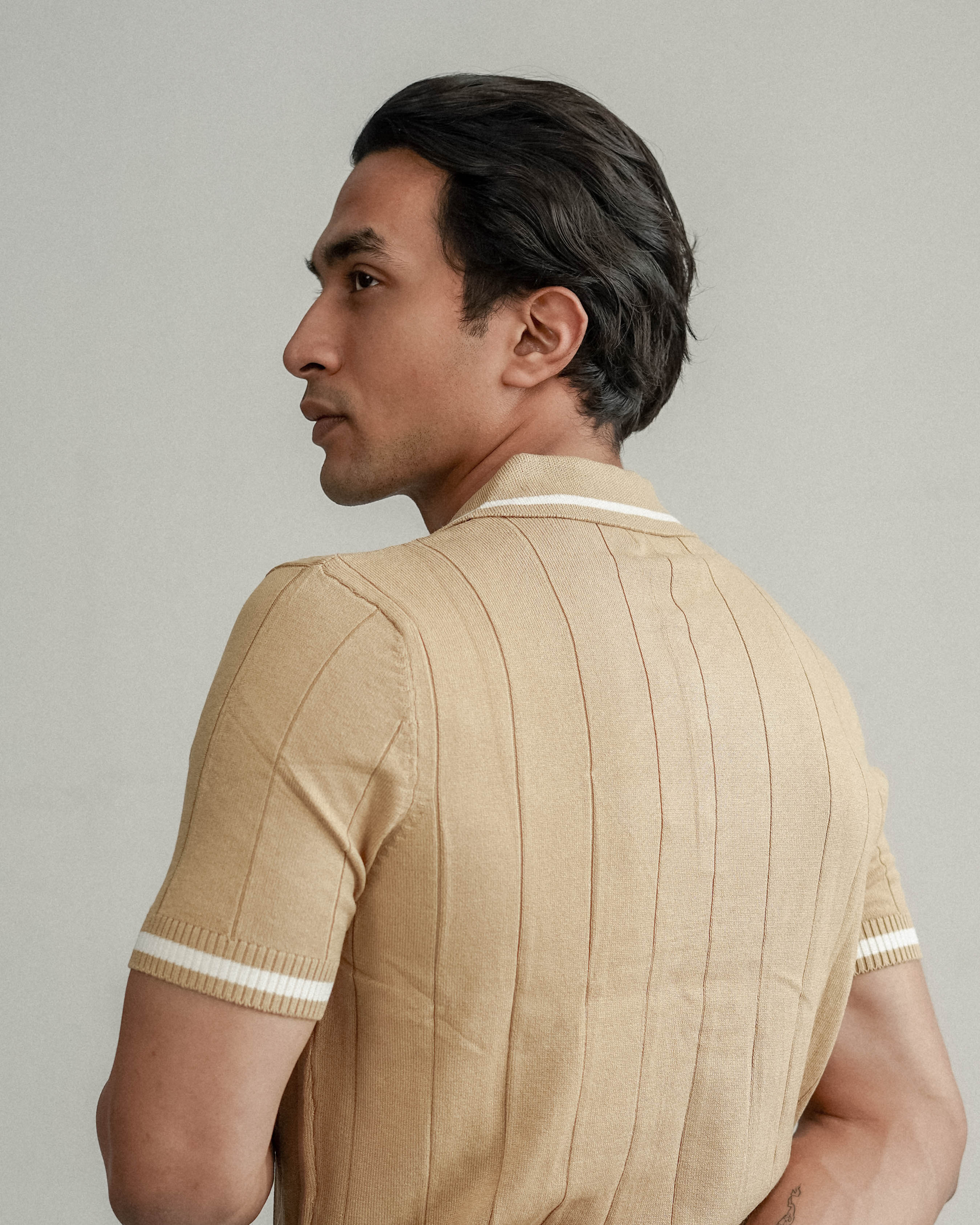 Knit polo - Beige